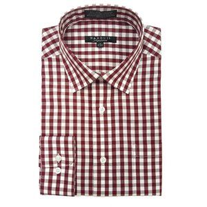 Marquis Burgundy Gingham Long Sleeve 2XL 18-18.5
